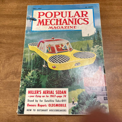Vintage Popular Mechanics Magazine July 1957 - Retro Futurism Flying Cars  TH8