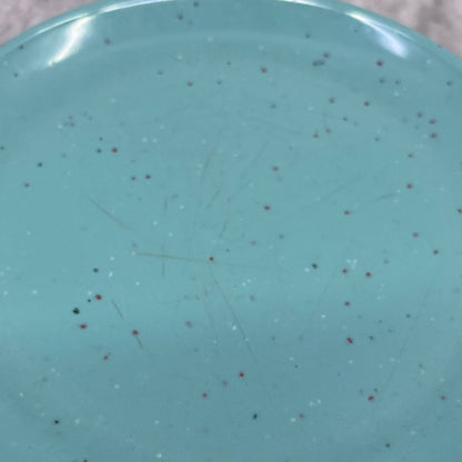 Imperial Ware Speckled Confetti Teal Blue Dessert Plate Set Melmac Malamine TA3