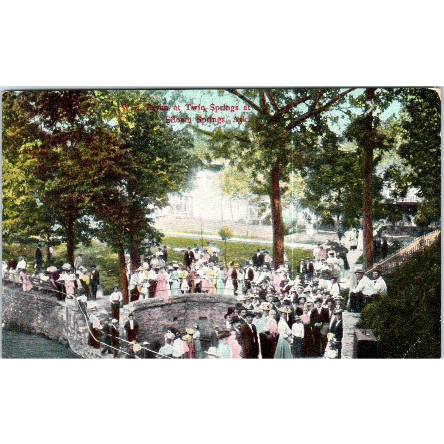 W.E. Bryan Twin Springs Siloam Springs Arkansas Original Postcard P2-4
