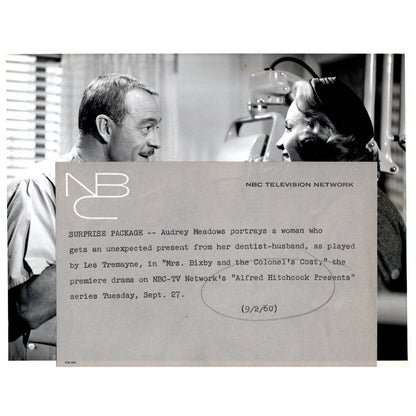 c1960 Press Photo Alfred Hitchcock Presents Les Tremayne & Audrey Meadows TJ7-2