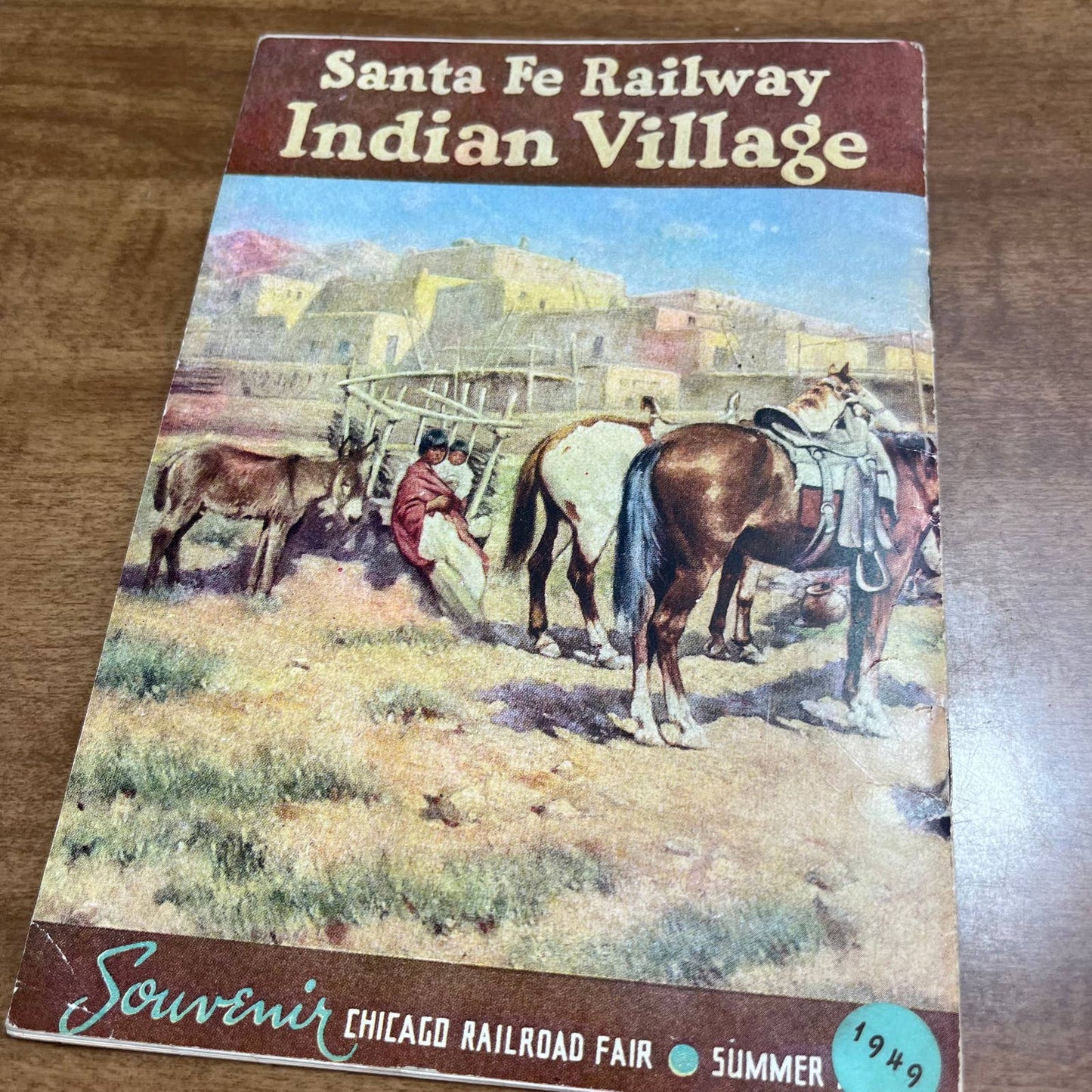 Santa Fe Railway Indian Village Chicago Railroad Fair 1949 Souvenir Book A9