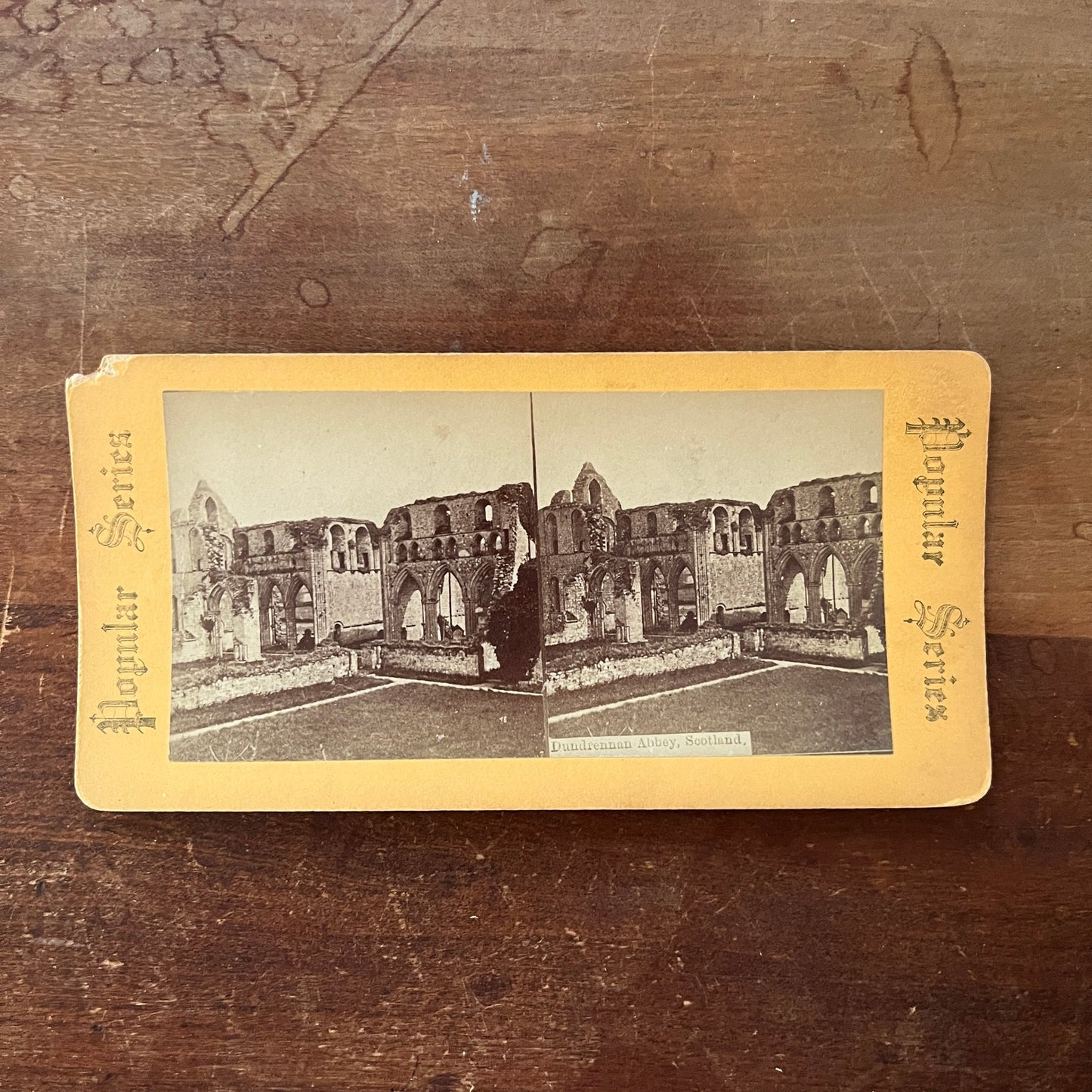 Dundrennan Abbey Scotland Antique Stereoview Card H2-3