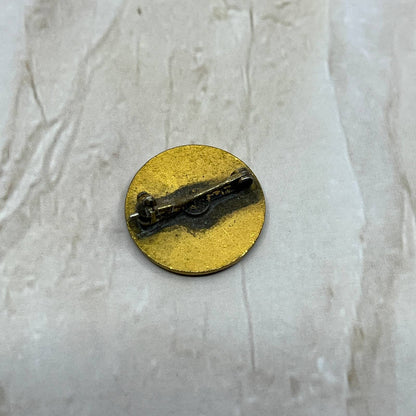 Vintage Red Cross First Aid Instructor Enamel Brass Pinback Button TI7-S1