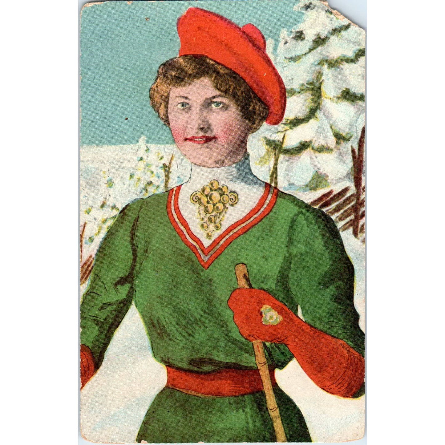 Danish c1910 We wish you a pleasant Christmas & happy New Year Postcard TJ9-P1