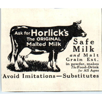 c1920 Harper's Magazine Ad - Horlick's Original Malted Milk EA3-2