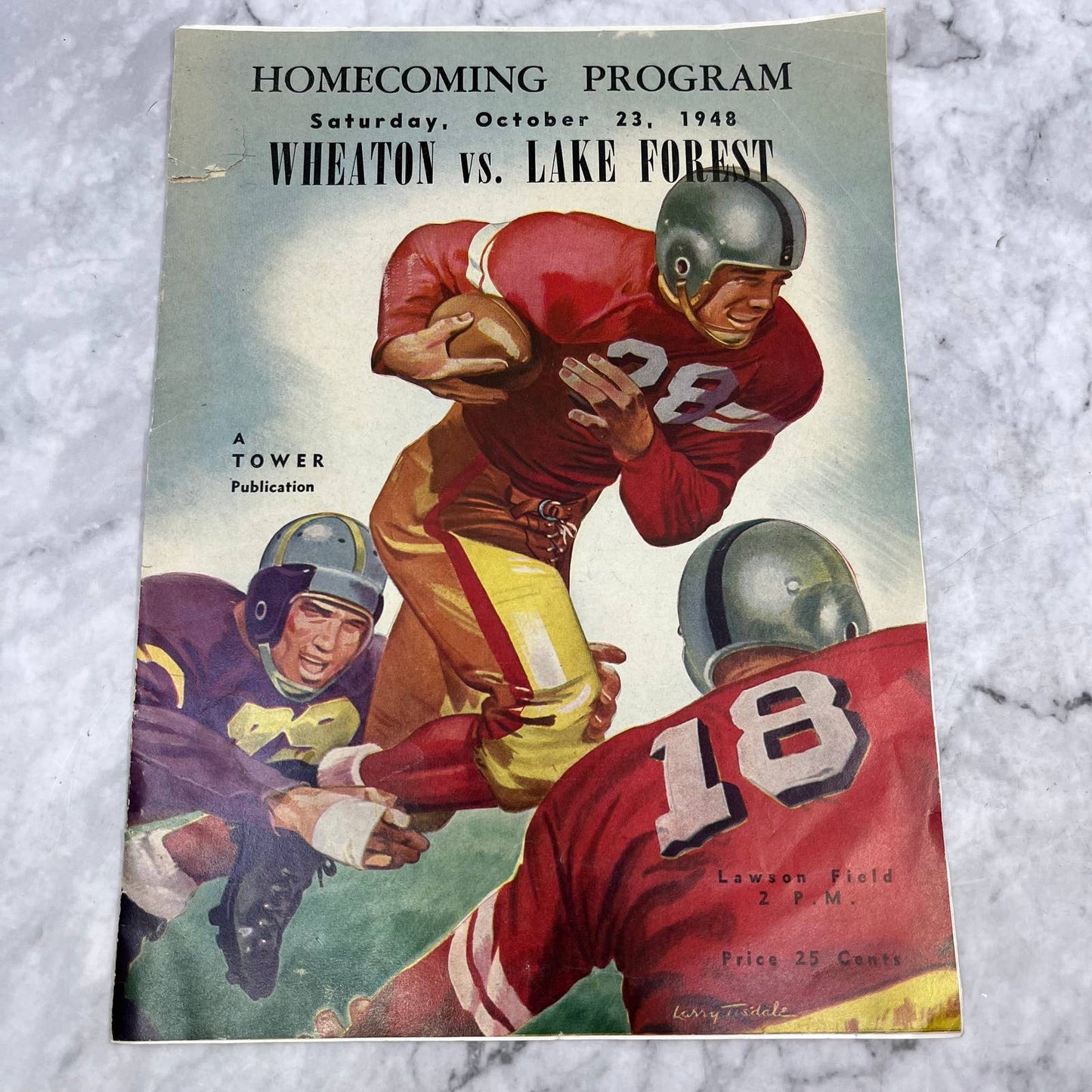 1948 Homecoming Football Game Program Wheaton vs. Lake Forest College IL TJ3