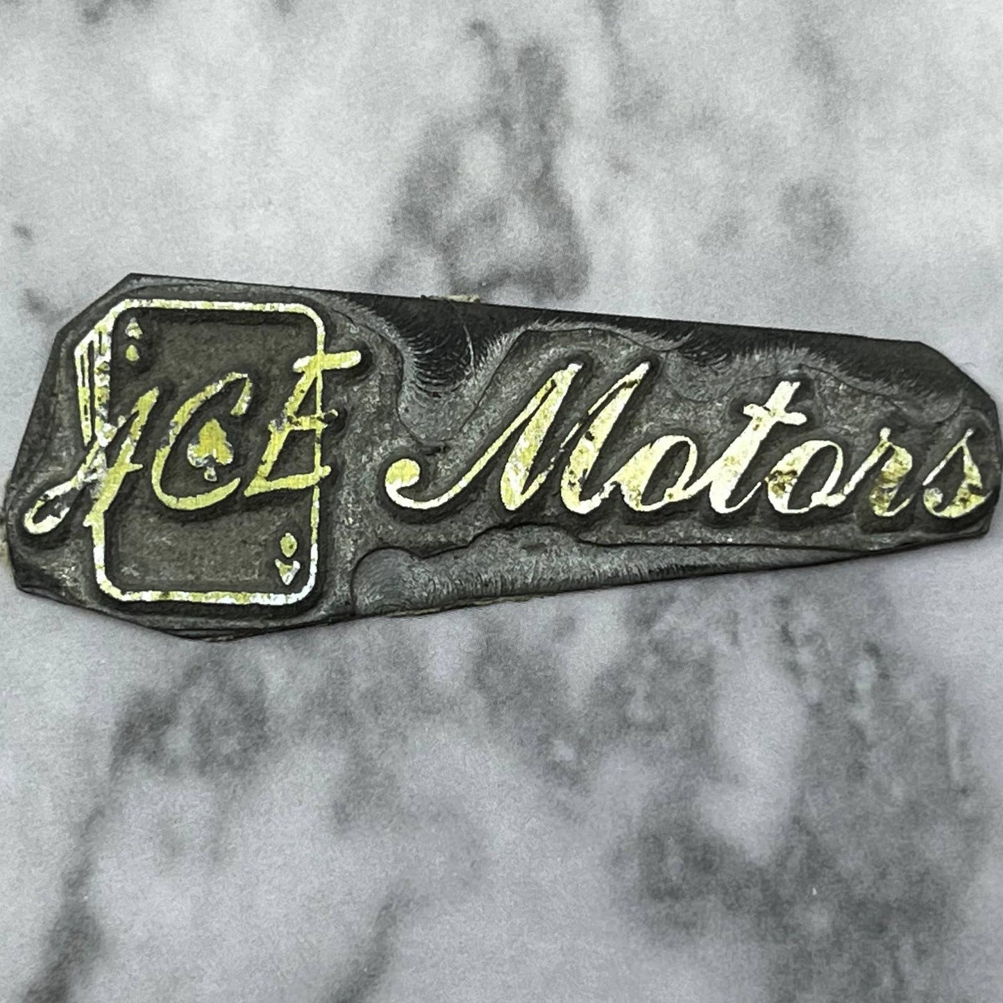 Vintage Printing Letterpress Printers Block Plate Ace Motors SE832