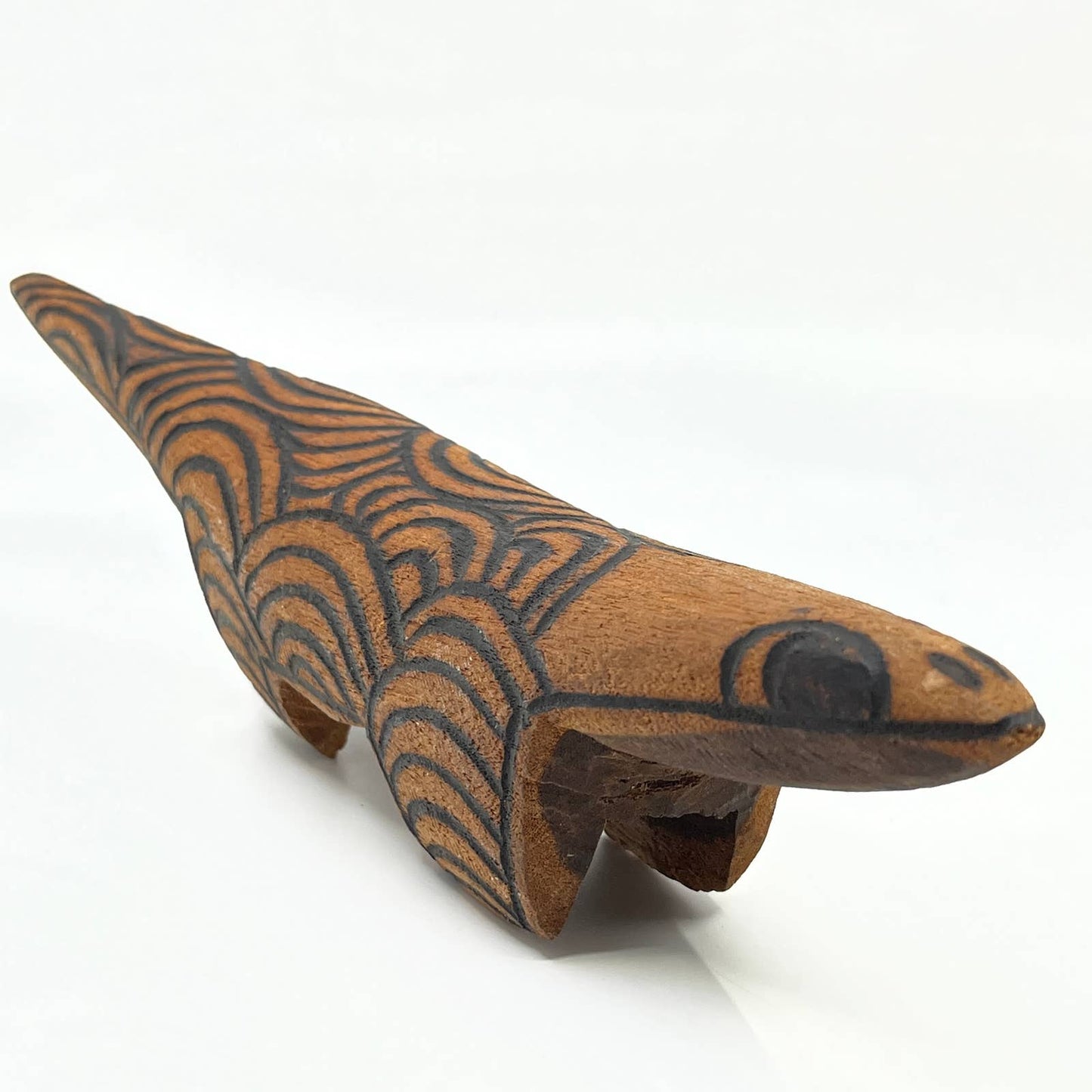 Vintage Australian Aboriginal Carved Lizard Reptile Statue Sculpture 11” TC7