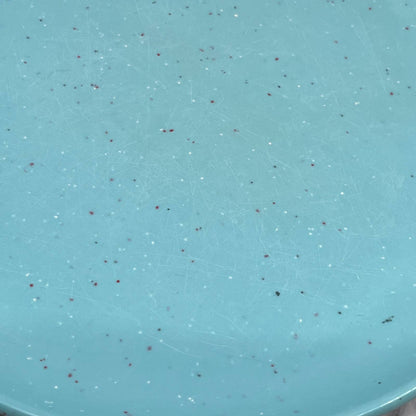 Imperial Ware Speckled Confetti Teal Blue Dinner Plate Set Melmac Malamine TA3