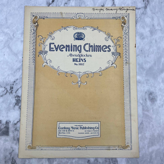 1907 Sheet Music - Evening Chimes - Abendglocken Heins No. 1862 TI1