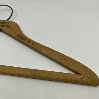 Antique Wooden Hanger Congress Swan Motel Linden New Jersey Route 1 TI2