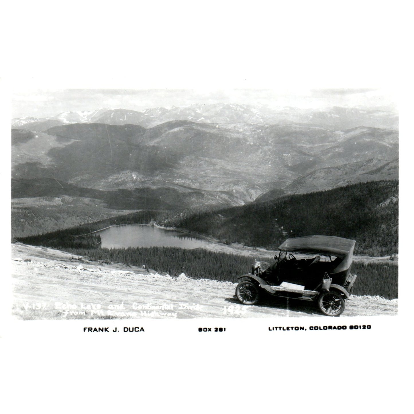 Echo Lake & Continental Divide 1925 Frank Duca RPPC Original Postcard P1-11