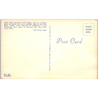 Vintage Postcard Steel Mills in Pittsburgh PA TD8-P2