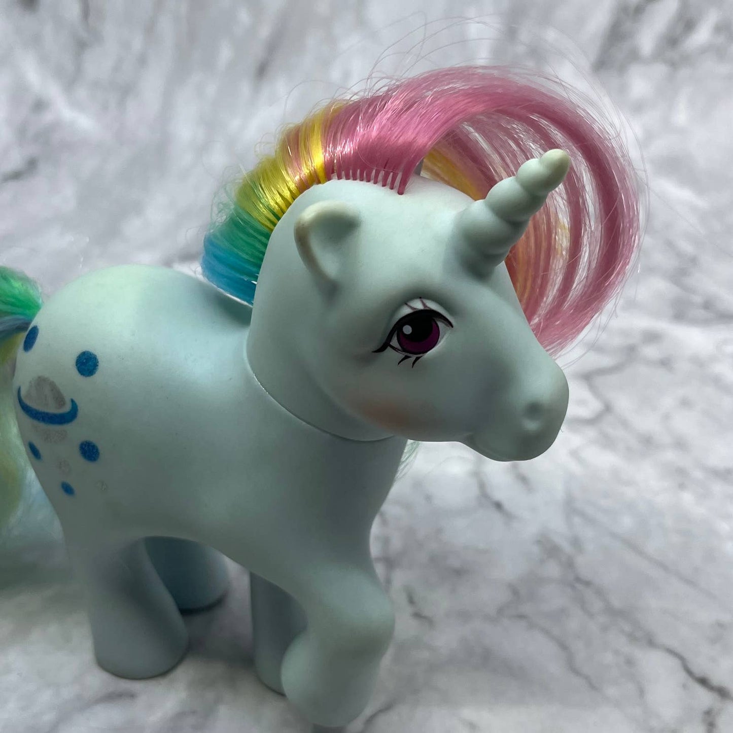 1983 MY LITTLE PONY G1 Moonstone Rainbow Ponies Blue Unicorn MLP TE2