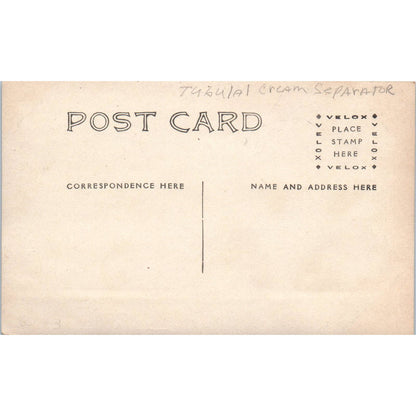 Antique RPPC Postcard Farmers Dairymen Working with Tubular Cream Separator SE5