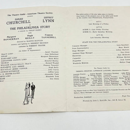 1940s Program The Theatre Guild American Theatre Society Philadelphia Story AB3