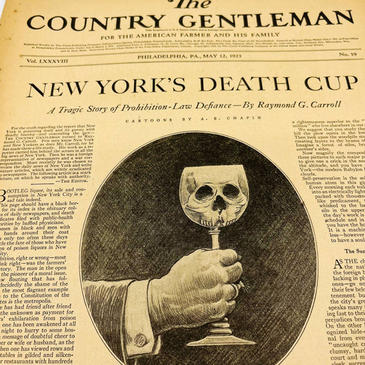 Vintage The Country Gentleman May 12 1923 New York’s Death Cup Prohibition BA3