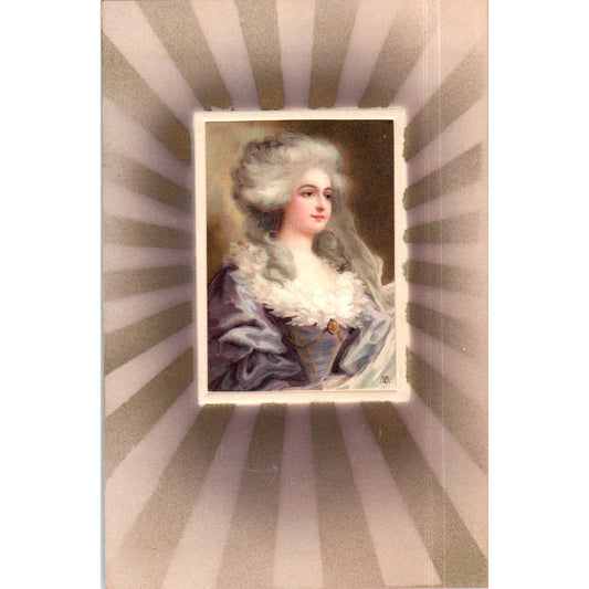 Marie Antoinette Meissner und Buch 1627 Leipzig Original Postcard TK1-P12