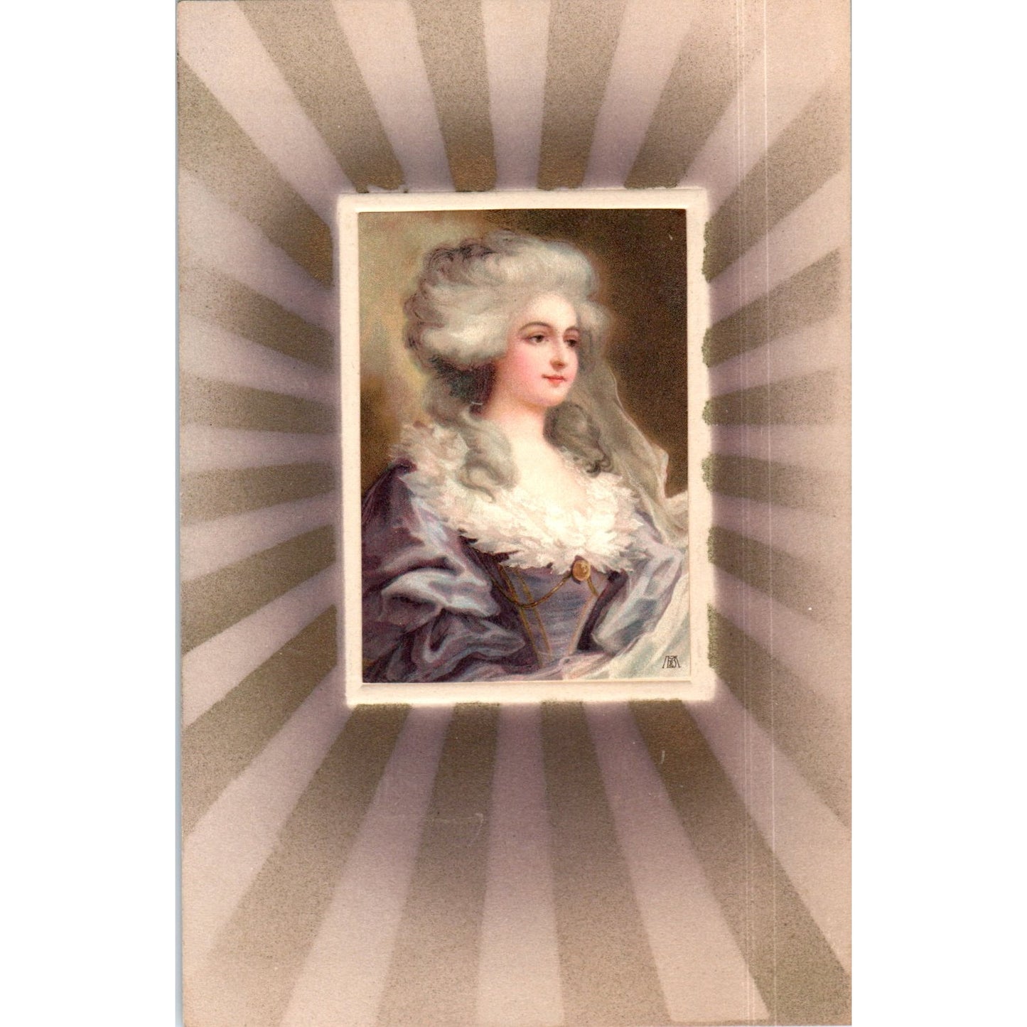 Marie Antoinette Meissner und Buch 1627 Leipzig Original Postcard P2-7