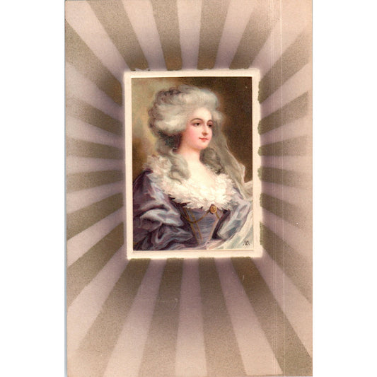 Marie Antoinette Meissner und Buch 1627 Leipzig Original Postcard P2-7
