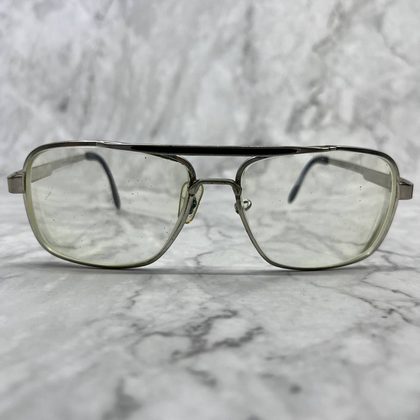 Vintage 1970s Metal Aviator Frame Eyeglasses Cloissone IV Japan 5 1/2 TD1-1