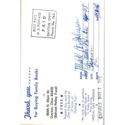 Family Books Dayton Ohio Putt Putt Golf Course 1972 Original Postcard TK1-23