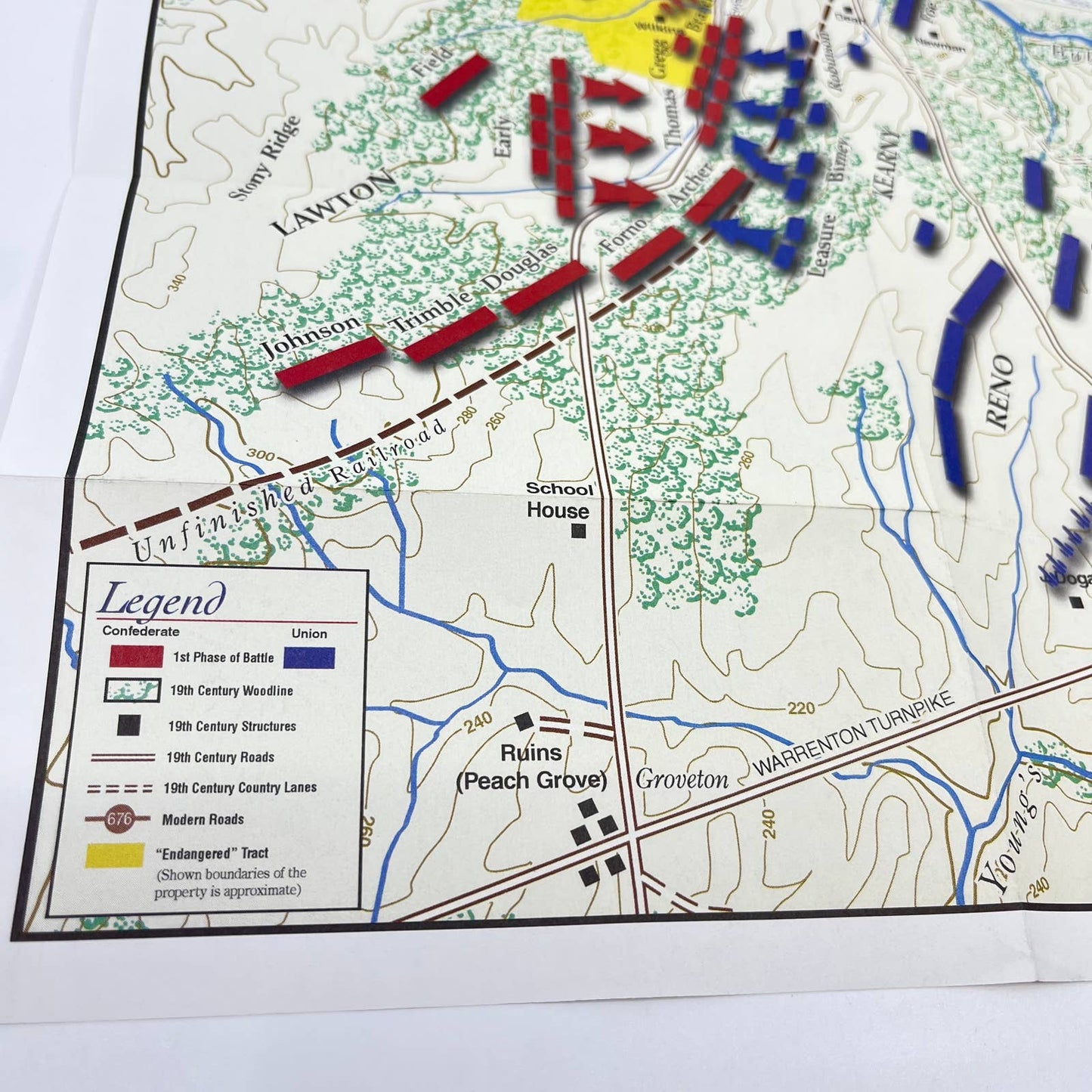 Vintage Civil War Preservation Trust Battle of 2nd Manassas VA Map D7