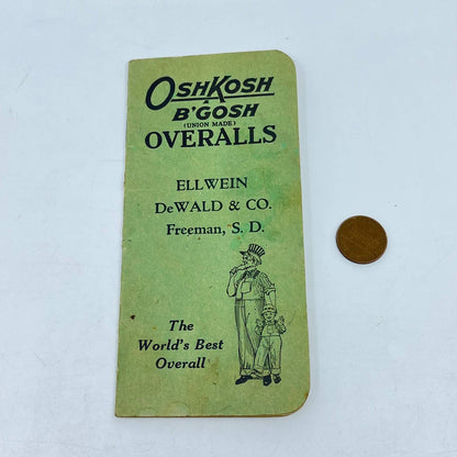 1930s OshKosh B’Gosh Overalls Pocket Book Freeman SD Owen Miles Koufman SC5