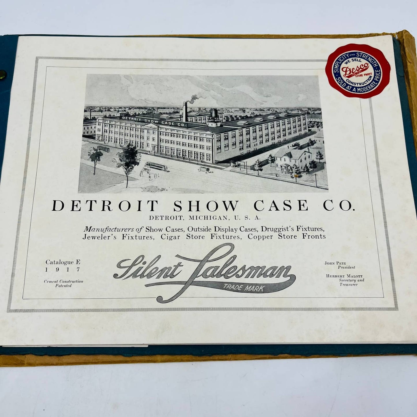 1917 Detroit Silent Salesman Catalog Detroit Showcase Co MI TA8