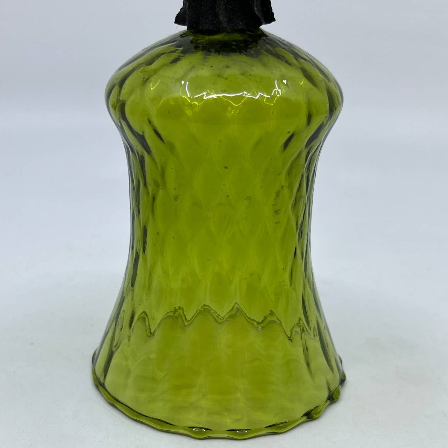 Olive Green Peg Light Glass Diamond Quilt Sconce Votive Cup Candle Holder 5" TH6