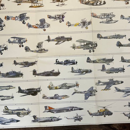 Vintage Aircraft from the Fleet Air Arm RFC Days Fold Out Poster 21x34" TG1