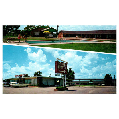 Grimes Motel and Restaurant Troy Alabama J.D. Grimes AAA - Postcard TJ8-1
