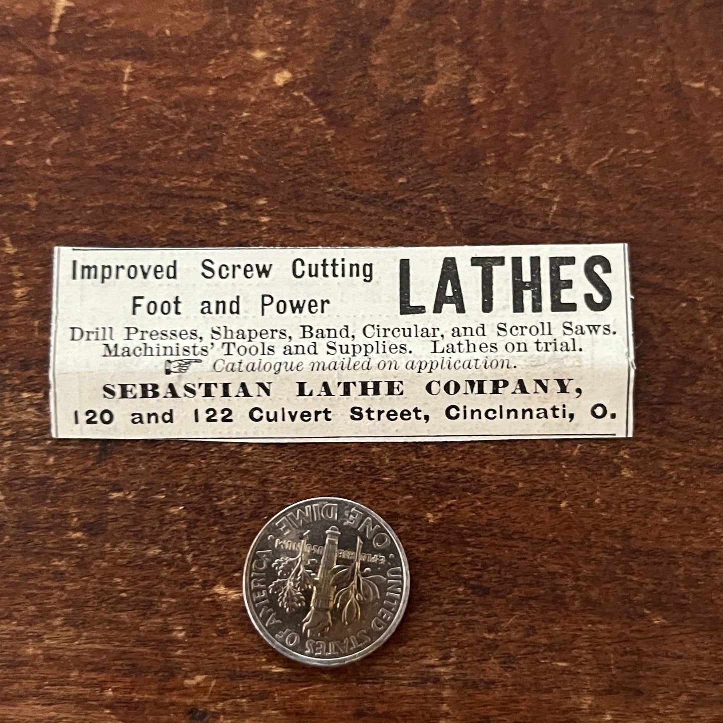 Sebastian Lathe Company Cincinnati OH Original Advertisement AD8-P28