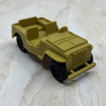 Vintage Army Jeep w/ Trailer Hitch - Olive Tan Plastic - 3.25 inch TC5-S2