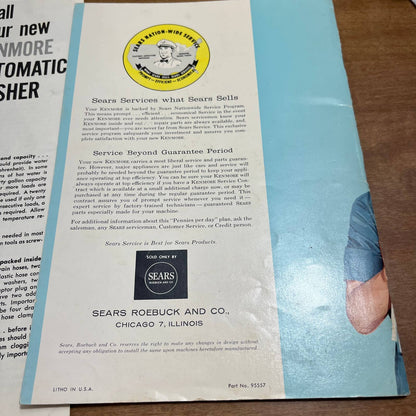 MCM 1950s SEARS KENMORE AUTOMATIC INSTRUCTION MANUAL WITH RECIPES & INSTALL A2