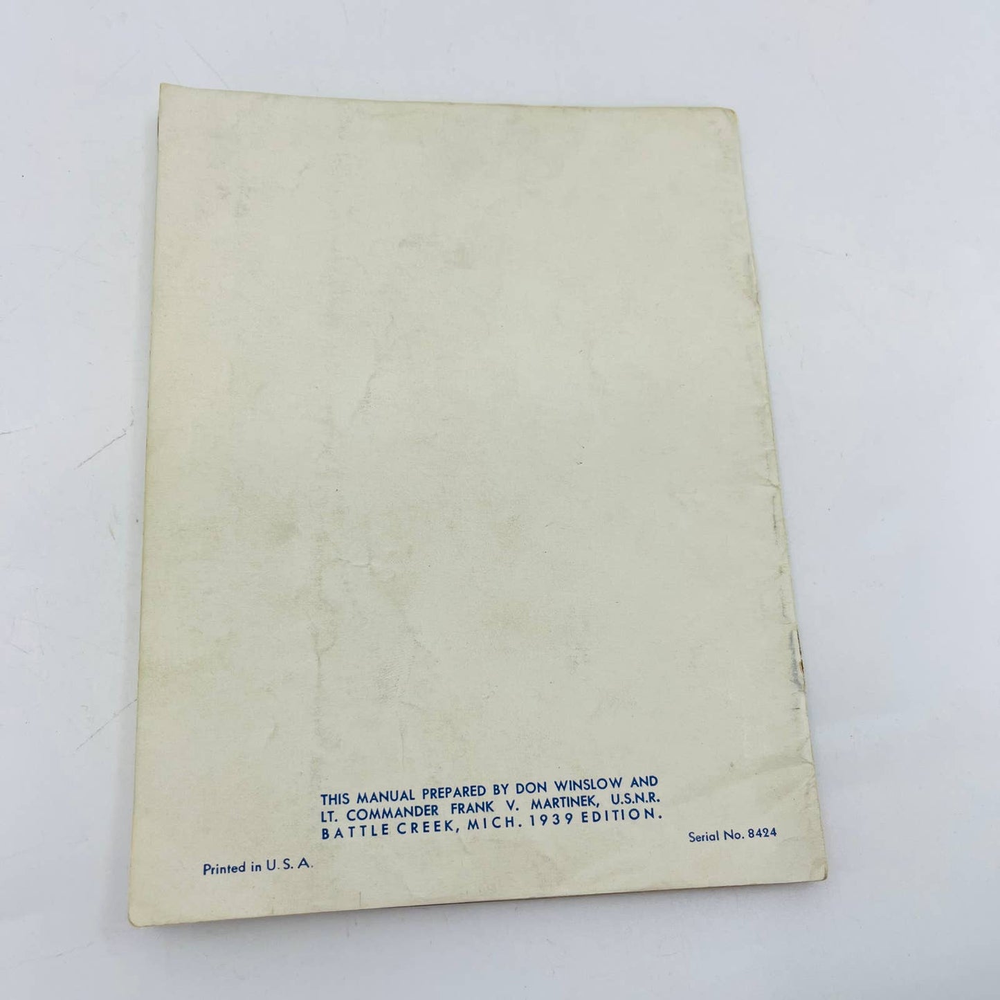 1939 Don Winslow NAVY SQUADRON OF PEACE Manual With Creed Insert TH2