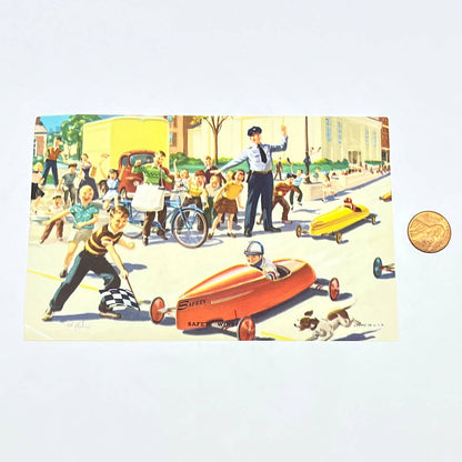 Vintage Kitschy Litho Print Safety Wins Soap Box Derby Beagle By Art Frahm AC3