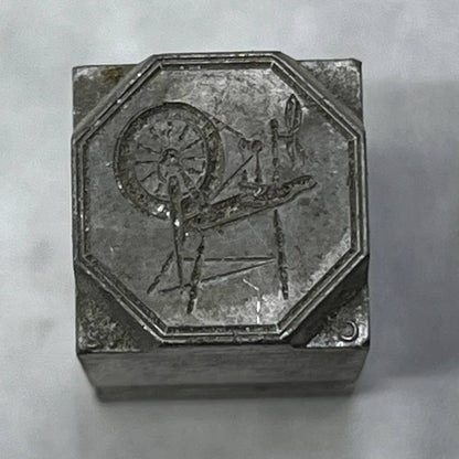 Vintage Printing Letterpress Printers Block Plate Spinning Wheel TJ515