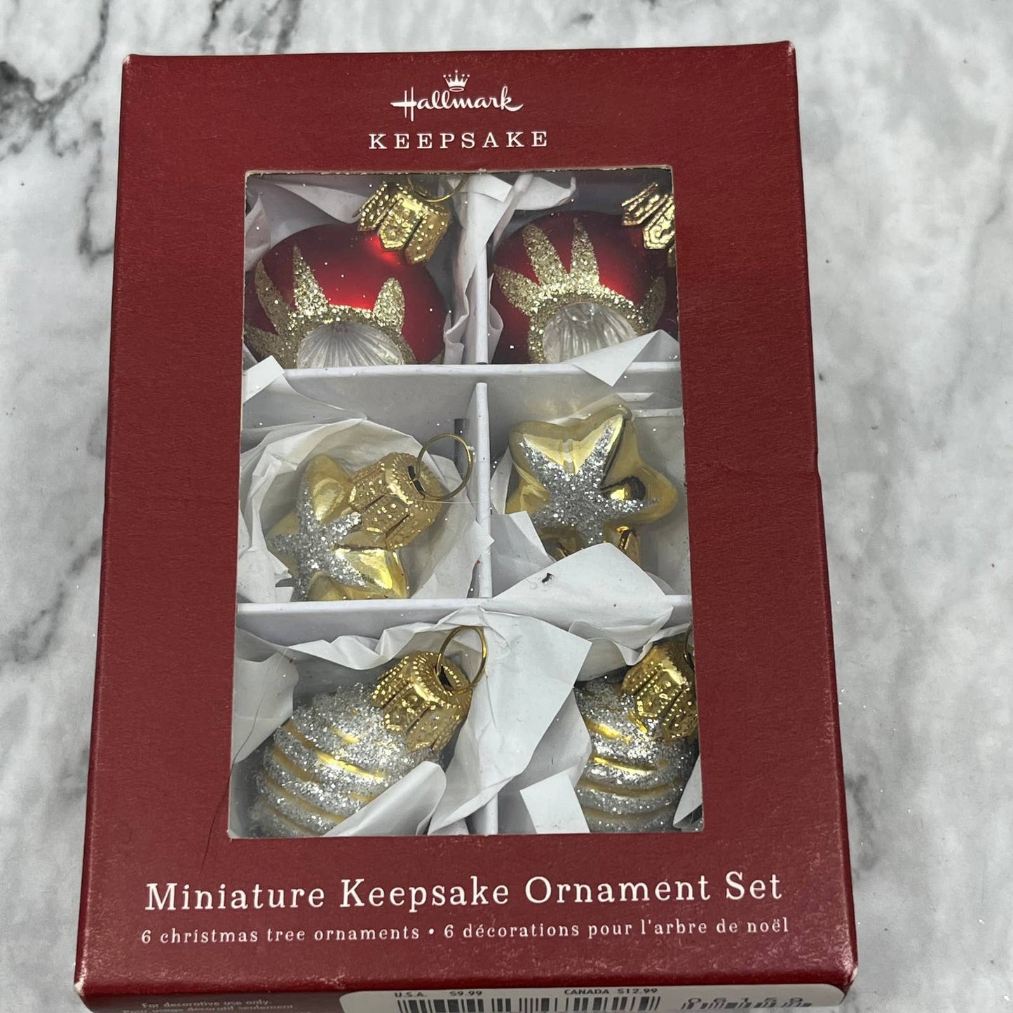 Hallmark: Miniature Decorative Ornaments Set of 6 Keepsake Ornaments 2018 OT1
