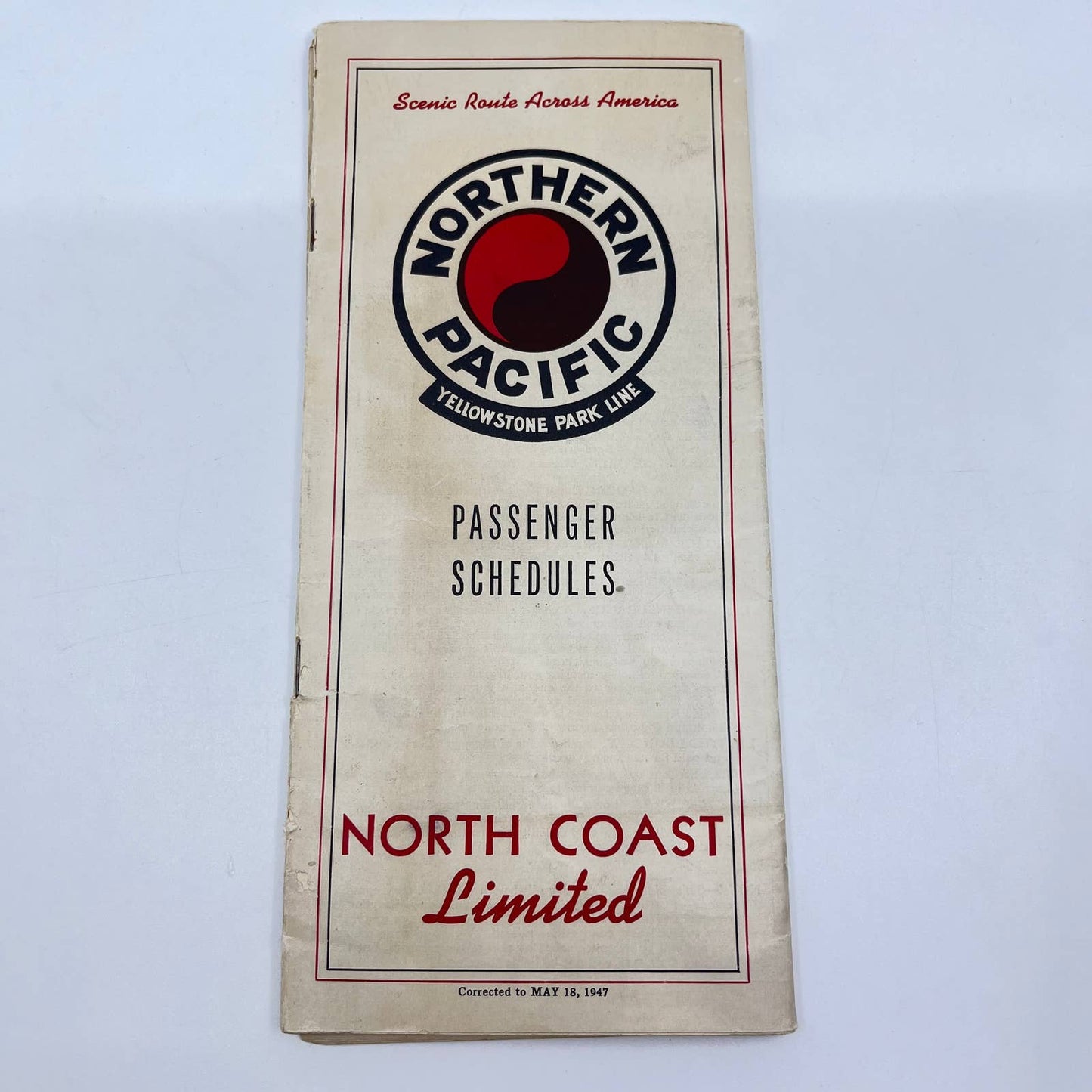 1947 Northern Pacific Railway VistaDome North Coast Passenger Train Schedule TF7