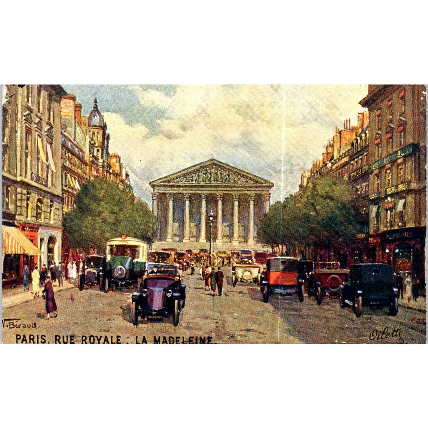 Paris Rue Royale La Madeleine Raphael Tuck Original Postcard TK1-P17