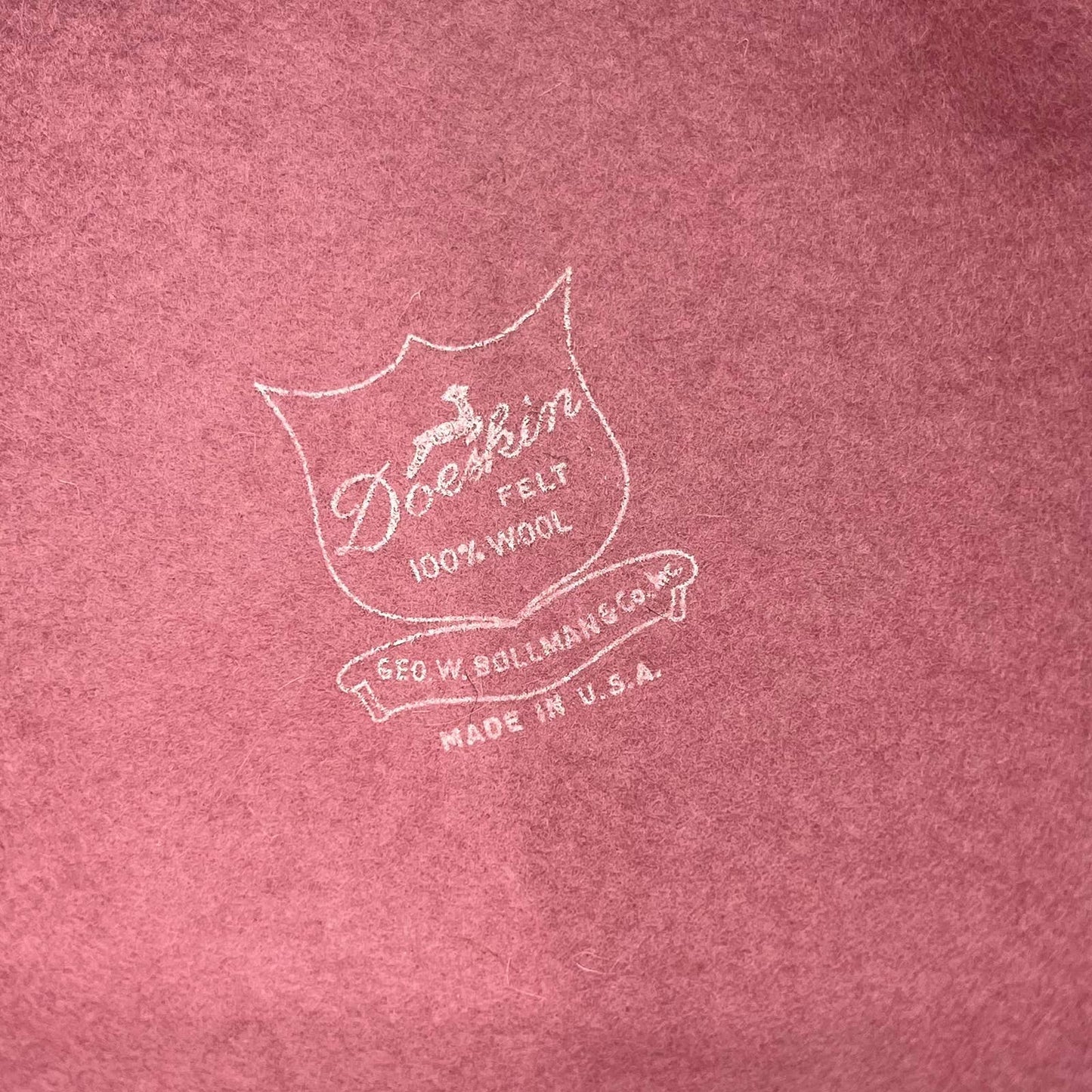 Vintage Cranberry Doeskin Felt 100% Wool Hat Geo W. Bollman & Co. Pink Bow HB1