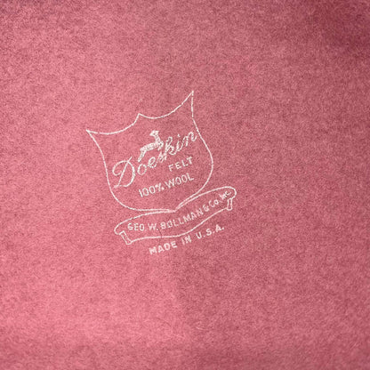Vintage Cranberry Doeskin Felt 100% Wool Hat Geo W. Bollman & Co. Pink Bow HB1