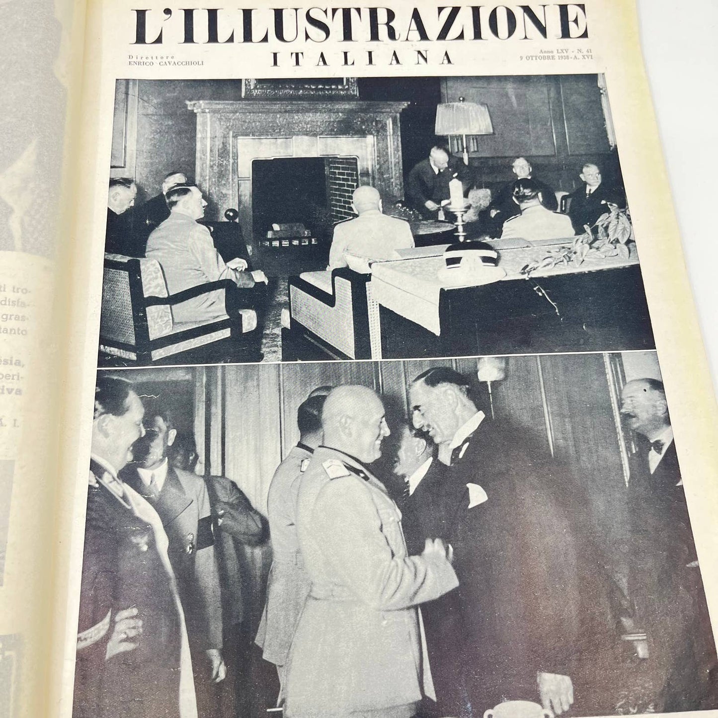 WWII L'ILLUSTRAZIONE ITALIANA October 1938 Mussolini Goering Cover Italian FL3