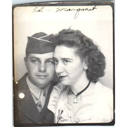1943 WWII Halloween Photo Booth Photo of Serviceman and Girlfriend 2.5x3 SE5