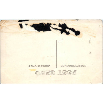 Antique Postcard RPPC Family Outside Victorian House With Bay Window SE8