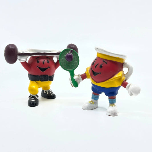 Kool Aid Man Kraft General Foods PVC Figure Lot of 2 Weight Lifter Tennis TG1