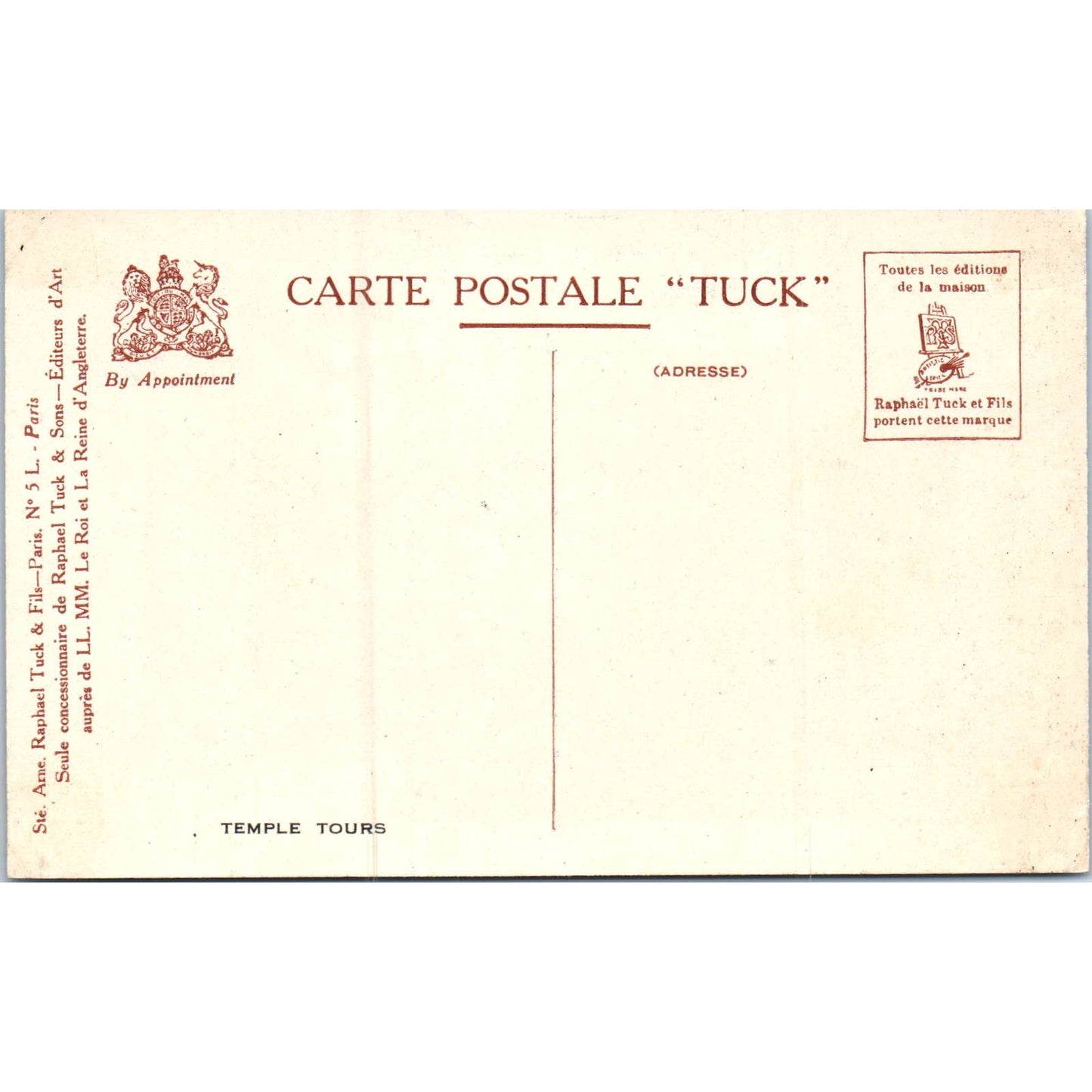 Paris L'Opera Raphael Tuck Original Postcard TK1-P17