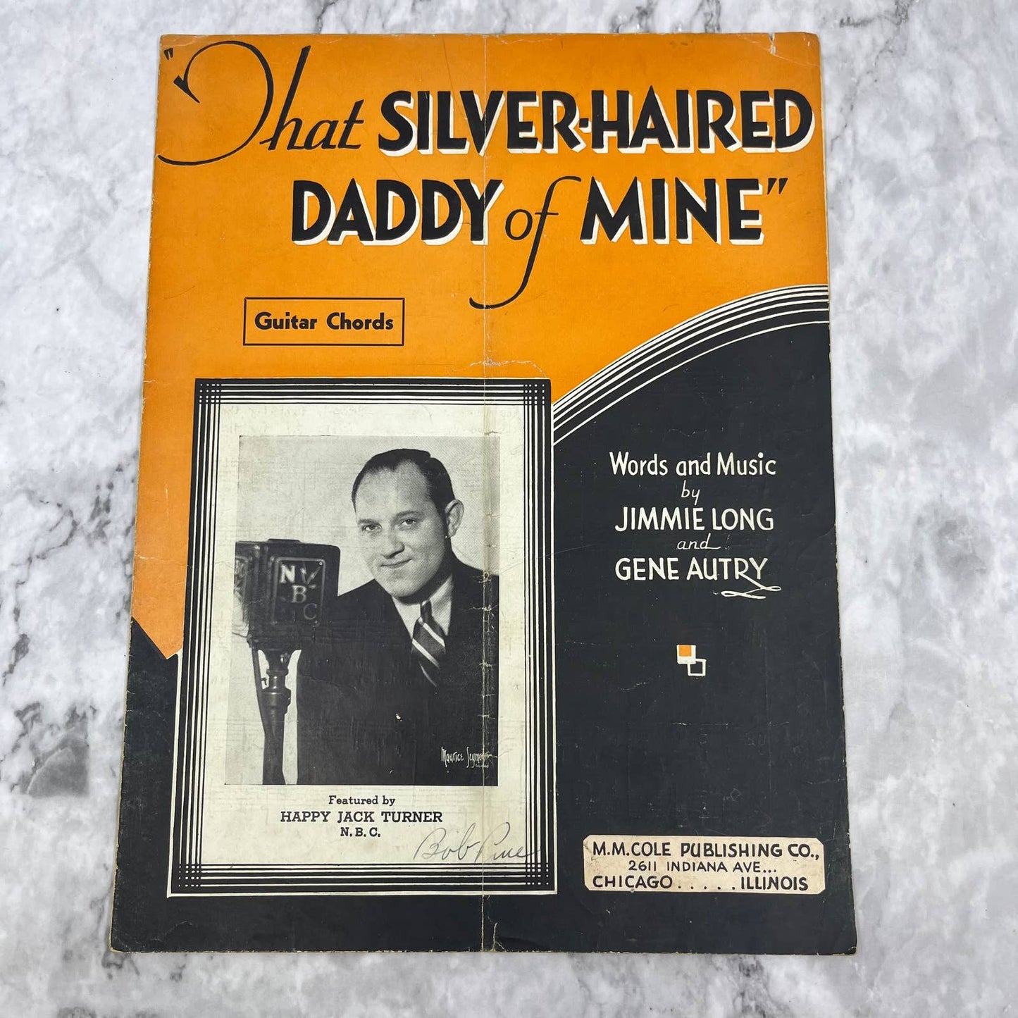 That Silvered-Haired Daddy Of Mine Long Autry GUITAR CHORDS Sheet Music 1932 TJ4