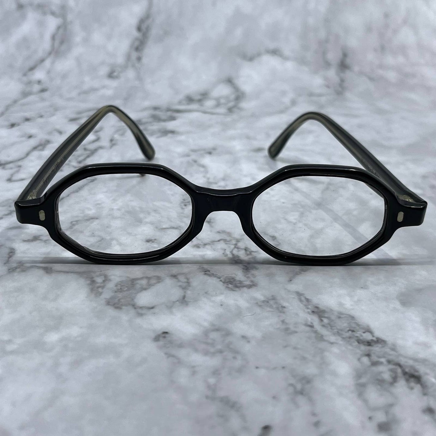 Vintage Foremost Black Octagonal Frames Eyeglasses 5 1/2 USA SE9
